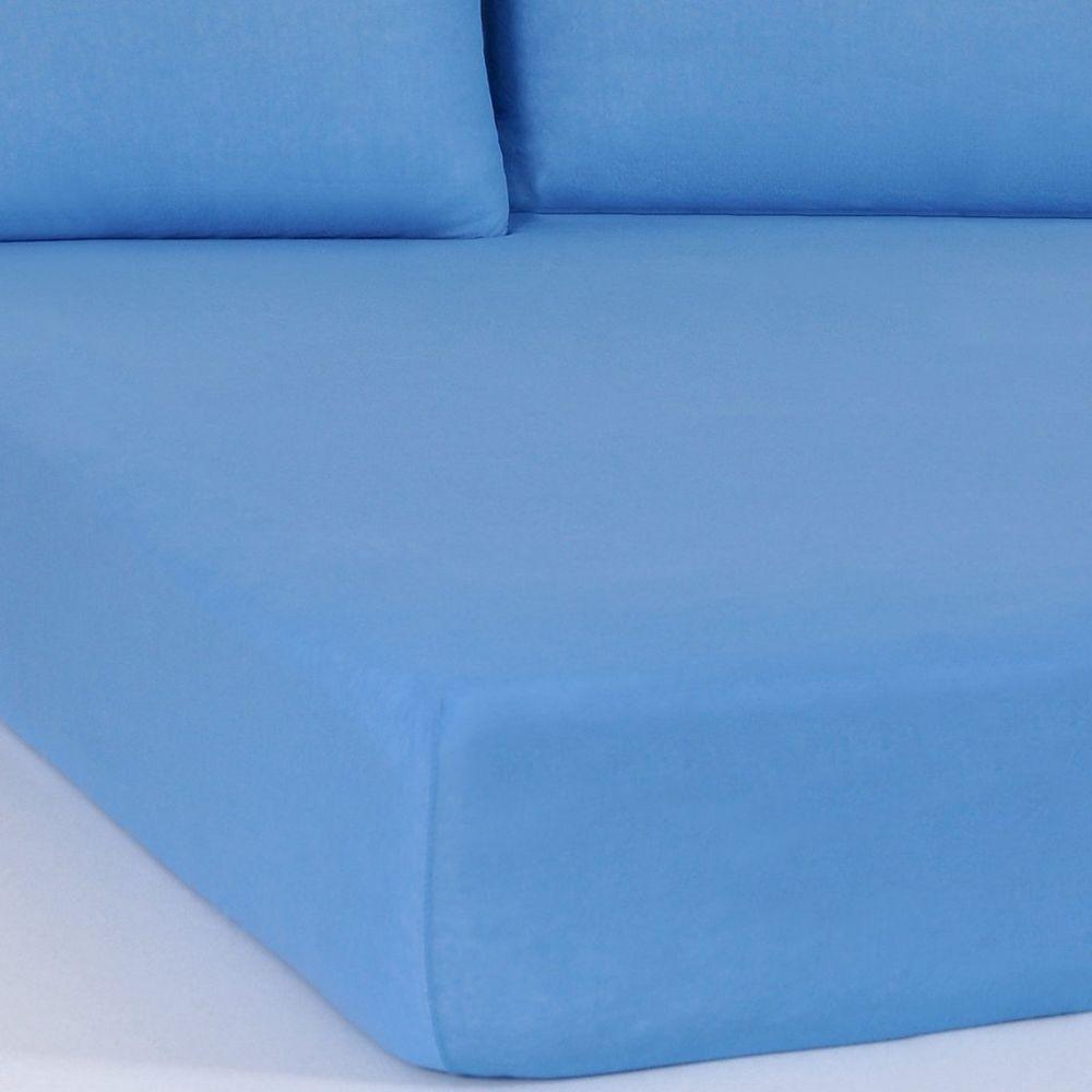 Jogo De Cama Casal Serena 3 Pçs Malha 100% Algodão 138x188x23cm Azul - 5