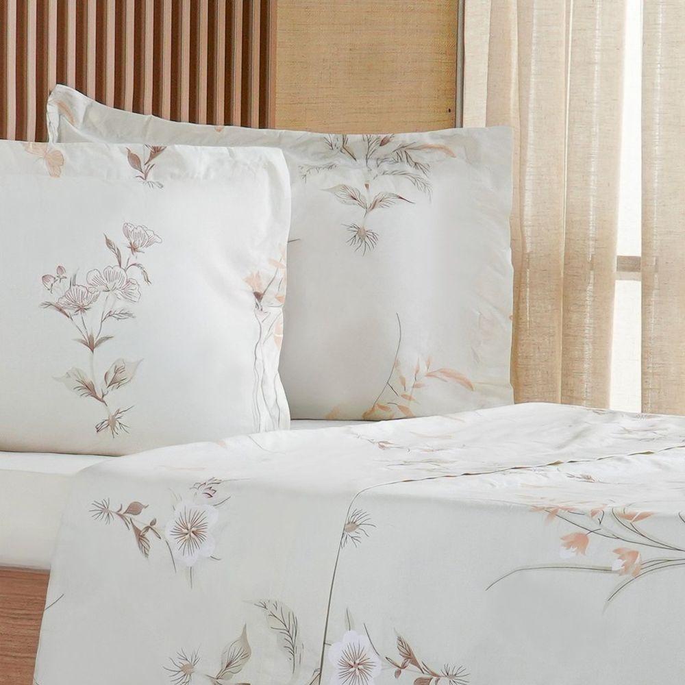 Jogo De Cama Queen 4 Pçs 200 Fios 100% Algodão 160x200x35cm Organique - 3