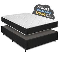 Cama Box Casal + Colchão Molas Ensacadas Pergola Europillow 138x188x63cm - 1