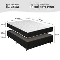 Cama Box Casal + Colchão Molas Ensacadas Pergola Europillow 138x188x63cm - 2