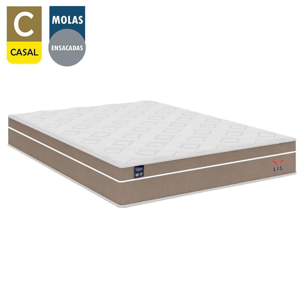 Cama Box Baú Casal Suede + Colchão Lis Molas Ensacadas Superpocket Plumatex 138x188x64cm cinza - 4