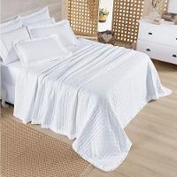 Cobre Leito King Micropercal 200 Fios Com Babado Malvinni Branco - 3 Peças - 2