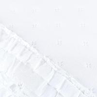 Cobre Leito King Micropercal 200 Fios Com Babado Malvinni Branco - 3 Peças - 3