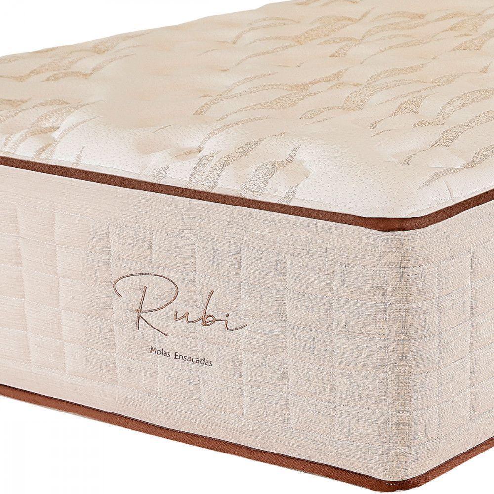 Colchão De Solteiro Rubi 88x188x32cm Mola Ensacada Prorelax Bege Com Branco - 2