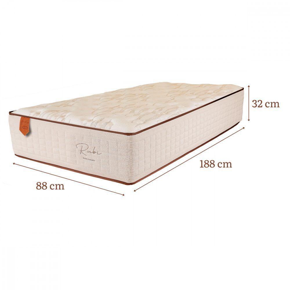 Colchão De Solteiro Rubi 88x188x32cm Mola Ensacada Prorelax Bege Com Branco - 3