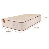 Colchão De Solteiro Rubi 88x188x32cm Mola Ensacada Prorelax Bege Com Branco - 3