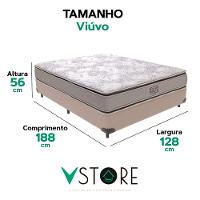 Cama Box Viúvo E Colchão Four Season Molas V-store Bege - 3