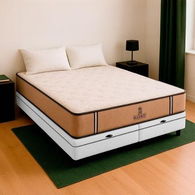 Cama Box Baú King Branco E Colchão Madrid Molas Vstore