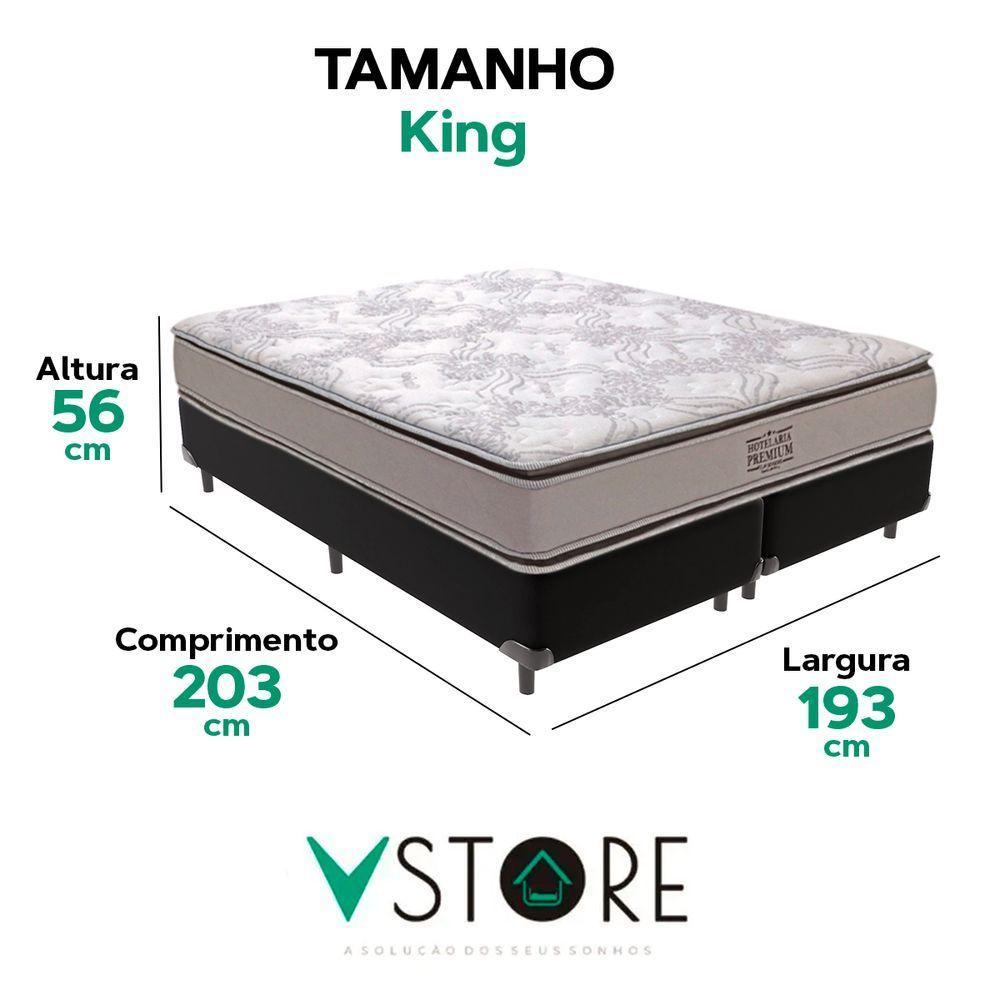 Cama Box King Preto E Colchão Four Season Molas Vstore - 3