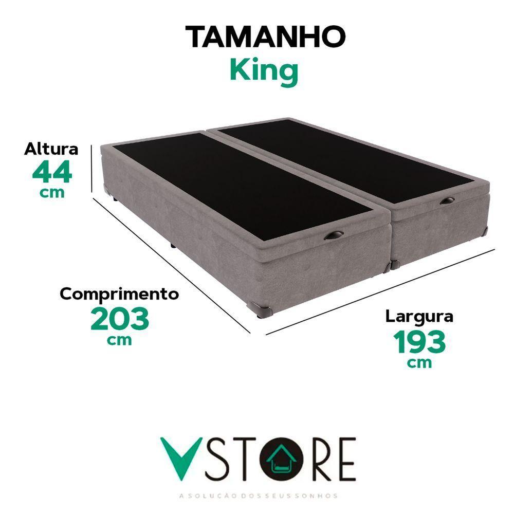 Cama Box Baú King Bravus 193x203x44 Cinza - 3