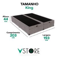 Cama Box Baú King Bravus 193x203x44 Cinza - 3