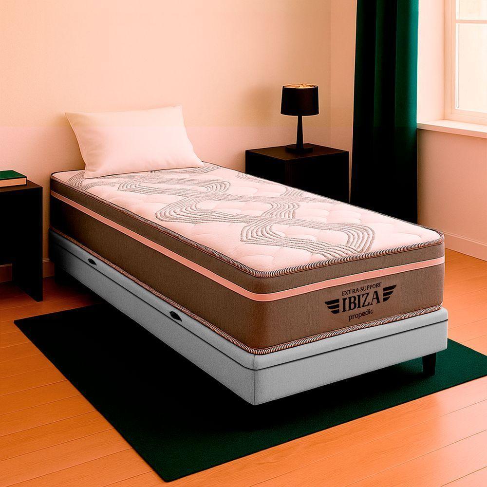 Cama Box Baú E Colchão Ibiza Molas V-store 78x188x22 Branco - 1