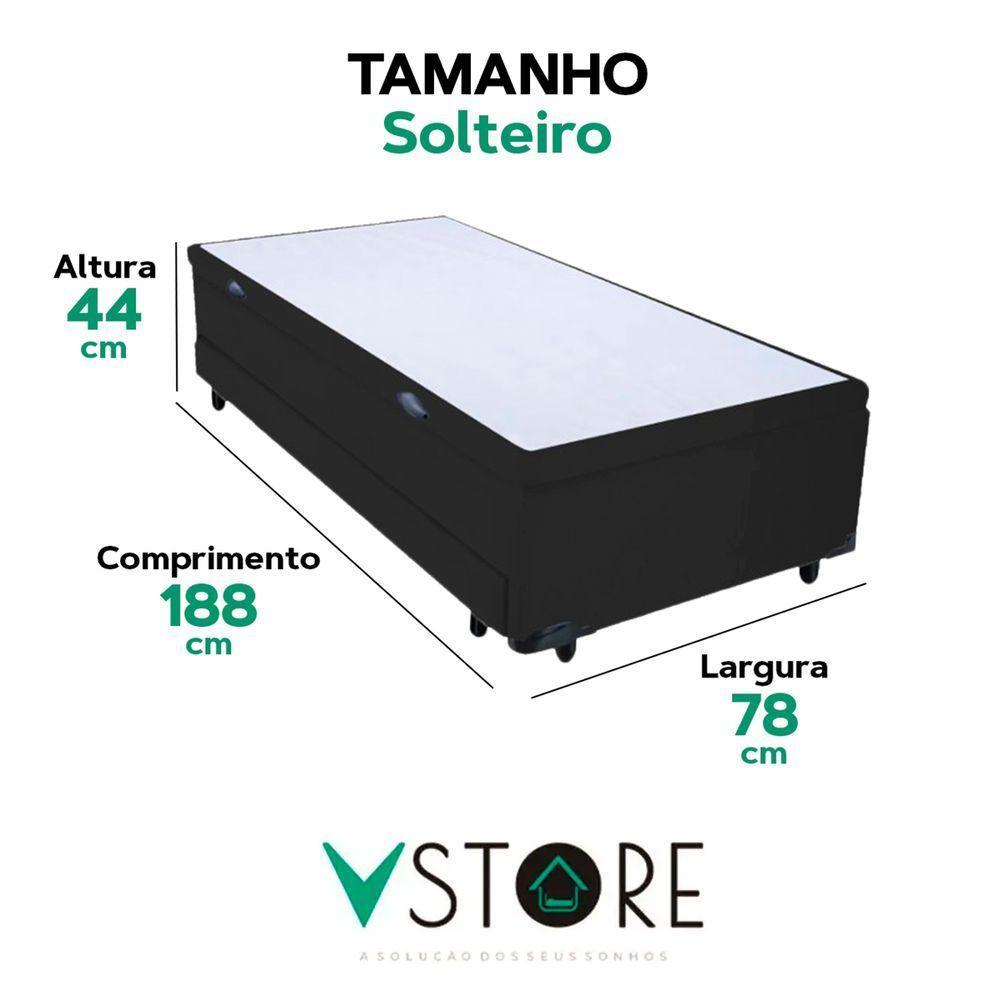 Bicama Box Baú Com Cama Auxiliar Solteiro 78x188x44 Preto - 3