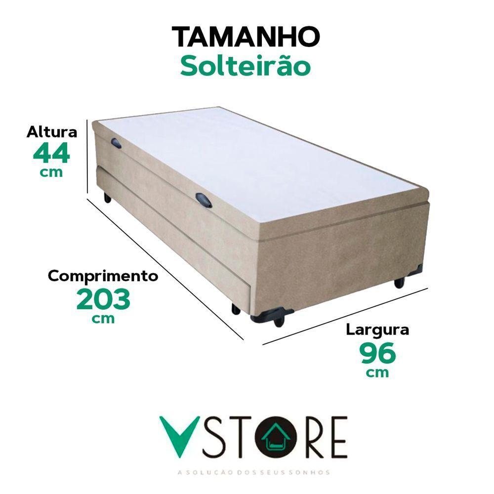 Bicama Box Baú Com Cama Auxiliar Solteirão 96x203x44 Bege - 3