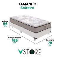 Cama Box Branco E Colchão Four Season Molas Vstore 78x188x30 - 3