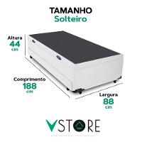 Bicama Box Com Baú Solteiro Branco 88x188x44 V-store - 3
