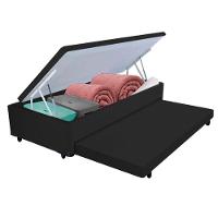 Bicama Box Com Baú Solteiro Preto 78x188x44 V-store - 1