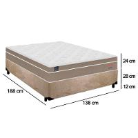 Cama Box Casal Suede + Colchão Lis Molas Ensacadas Superpocket Plumatex 138x188x64cm bege - 3