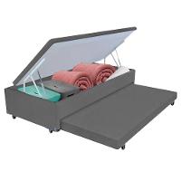 Bicama Box Com Baú Solteirão Cinza 96x203x44 V-store - 1