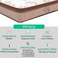 Cama Box Baú Cinza E Colchão Victory Molas Vstore 78x188x30 - 2