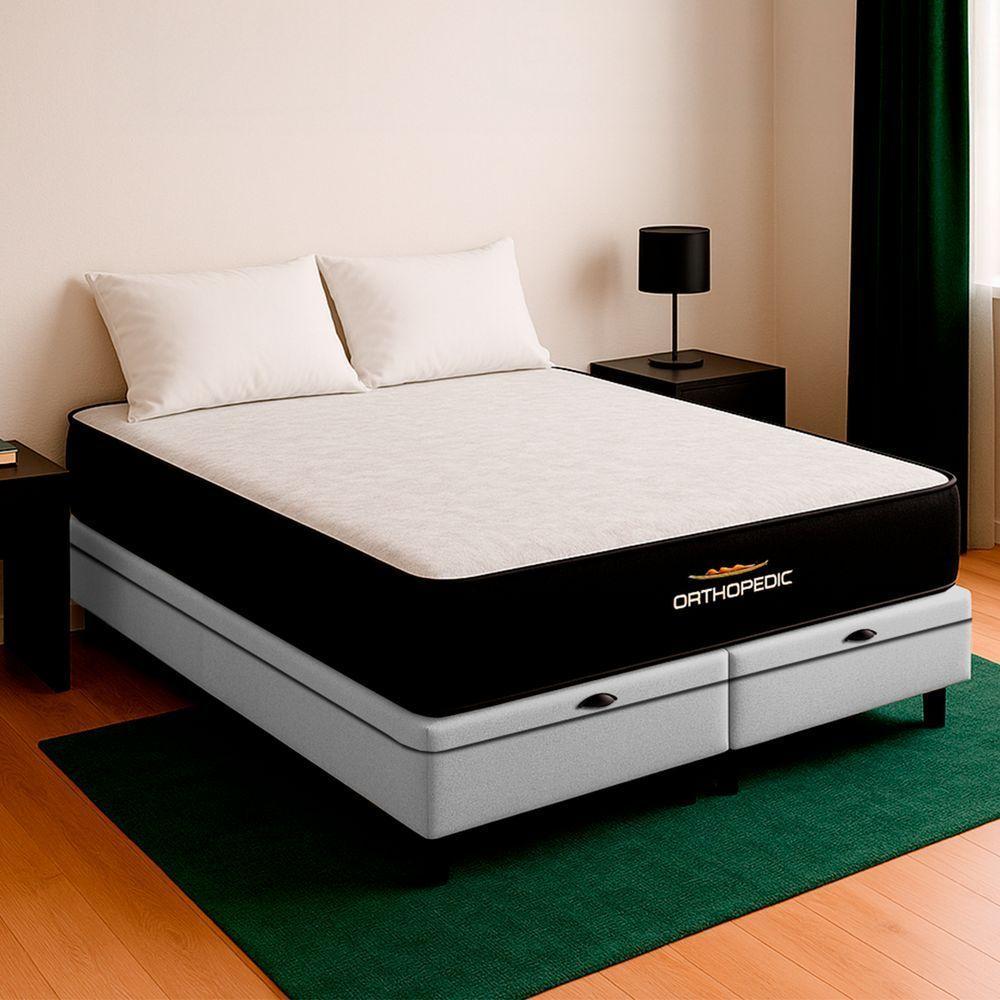 Cama Box King E Colchão Orthopedic D33 V-store Branco - 1