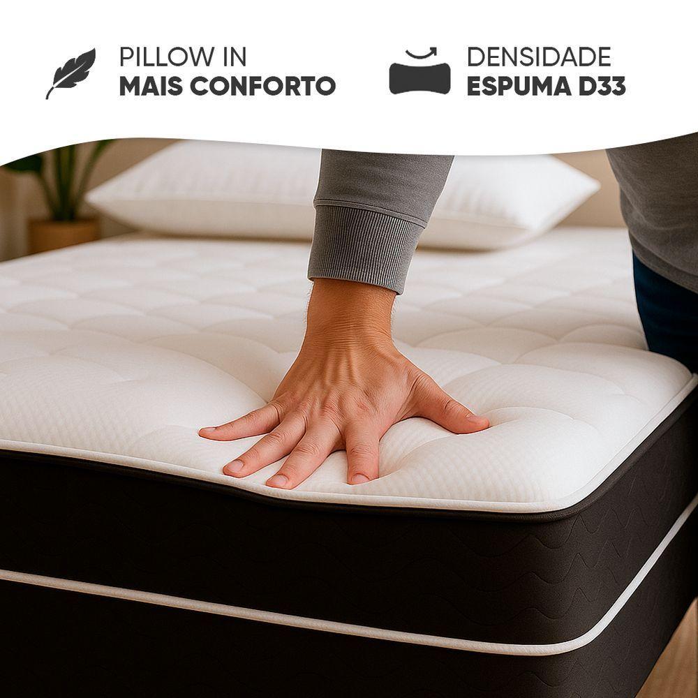 Cama Box Queen + Colchão Molas Ensacadas Pergola Europillow 158x198x63cm - 3