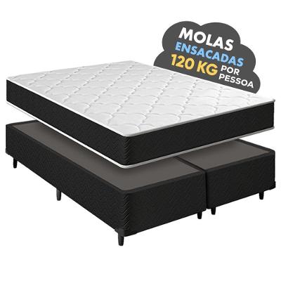 Cama Box Queen + Colchão Molas Ensacadas Pergola Europillow 158x198x63cm
