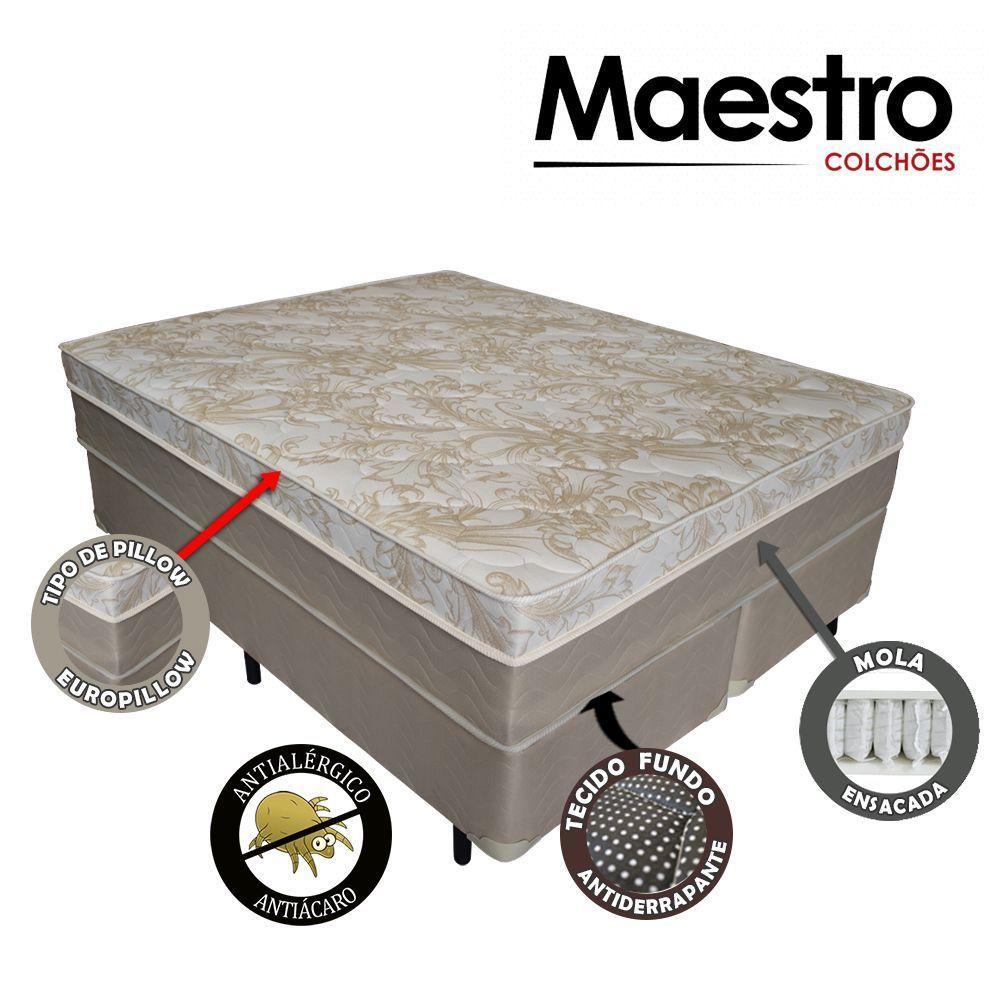 Cama Box Queen + Colchão Molas Ensacadas Don Cielo Viscogel Europillow 158x198x72cm - 4