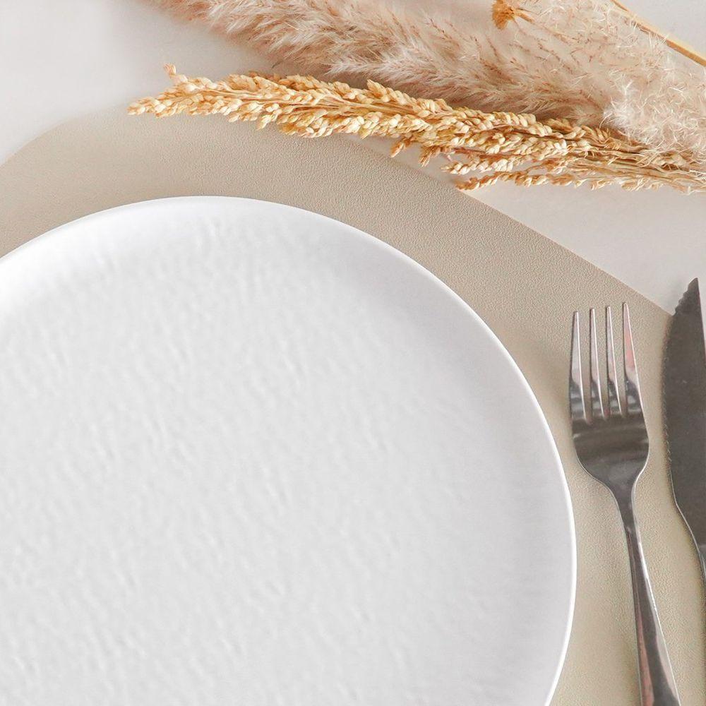 Prato Raso Melamina Texture 20cm Branco - 4