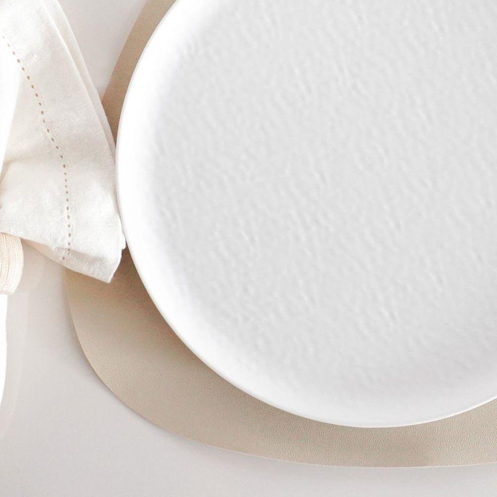 Prato Raso Melamina Texture 20cm Branco - 5