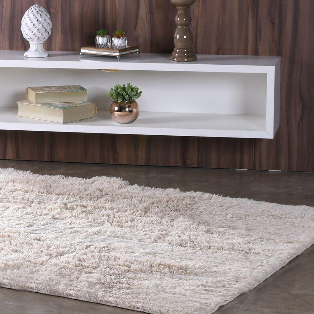 Tapete Fluffy Para Sala 100% Poliester 140x200cm Marfim - 3