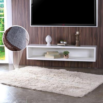Tapete Fluffy Para Sala 100% Poliester 140x200cm Marfim