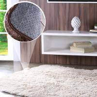 Tapete Fluffy Para Sala 100% Poliester 140x200cm Marfim