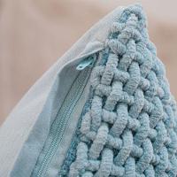 Capa De Almofada Trama New Decorativa 45x45cm 90% Algodão Bruma Azul - 5