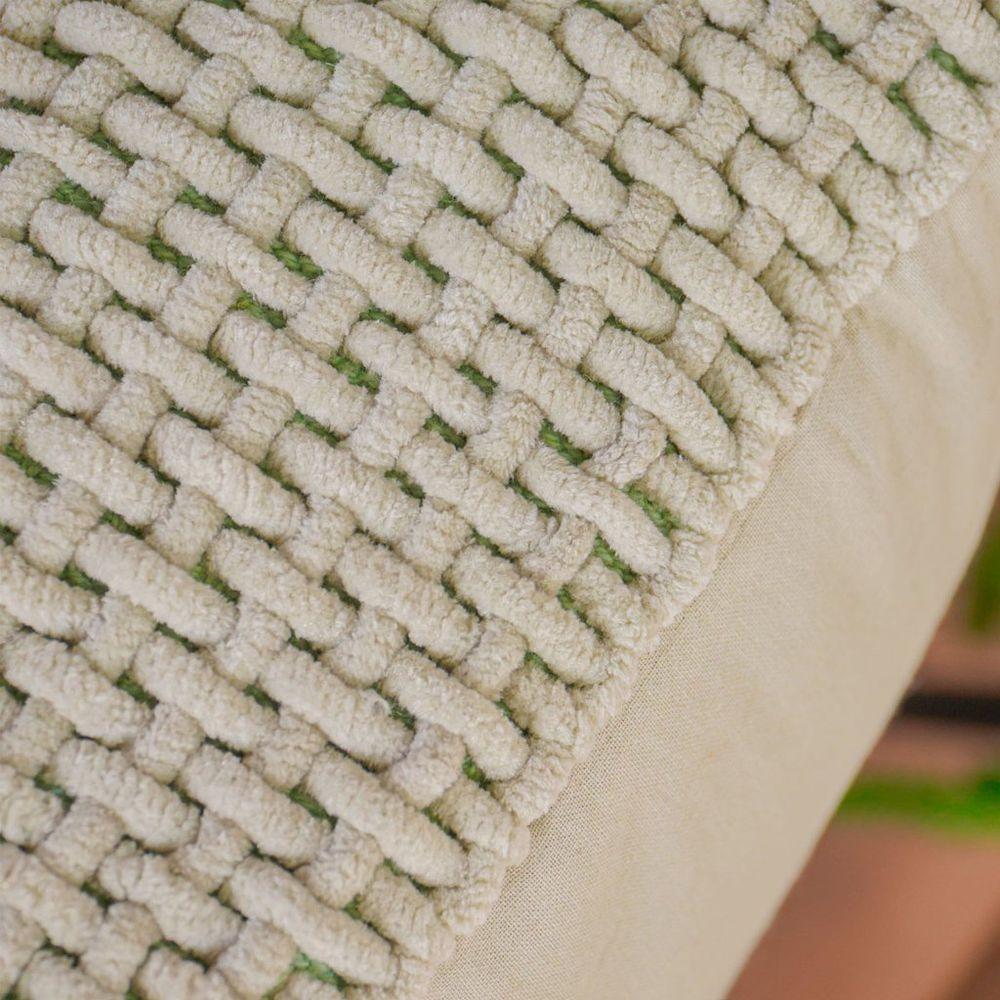 Capa De Almofada Trama New Decorativa 45x45cm 90% Algodão Verde Alfafa - 4