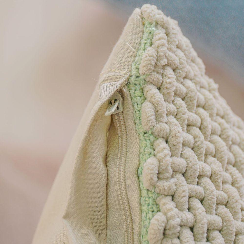 Capa De Almofada Trama New Decorativa 45x45cm 90% Algodão Verde Alfafa - 5