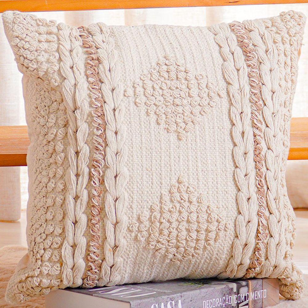 Capa De Almofada Native New Decorativa Macramê 45x45cm Sofala - 2
