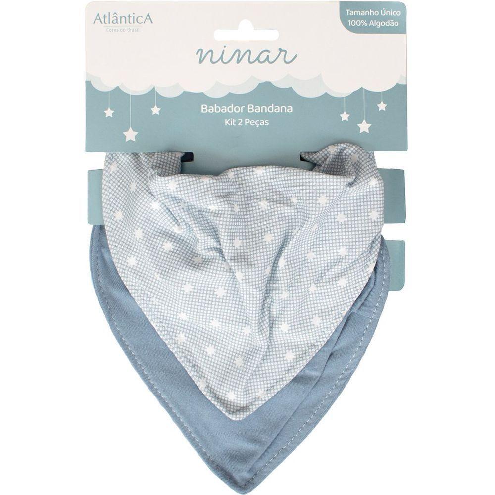 Babador Para Bebê Malha 2 Pçs Baby 100% Algodão Lua Azul - 1