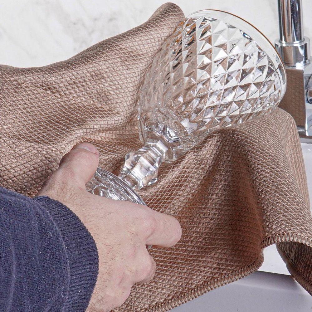 Kit 6 Pano 35x35cm Espinha De Peixe Microfibra Super Absorção Panosul - 3