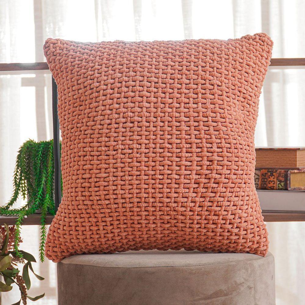 Capa De Almofada Trama New Decorativa 45x45cm 90% Algodão Brick - 2