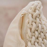 Capa De Almofada Trama New Decorativa 45x45cm 90% Algodão Amendoa - 5