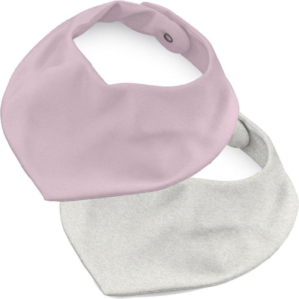 Babador Para Bebê Malha 2 Pçs Baby 100% Algodão Rosa-mescla - 1