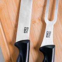 Jogo De Faca E Garfo Com Tabua Para Churrasco Preto - 6