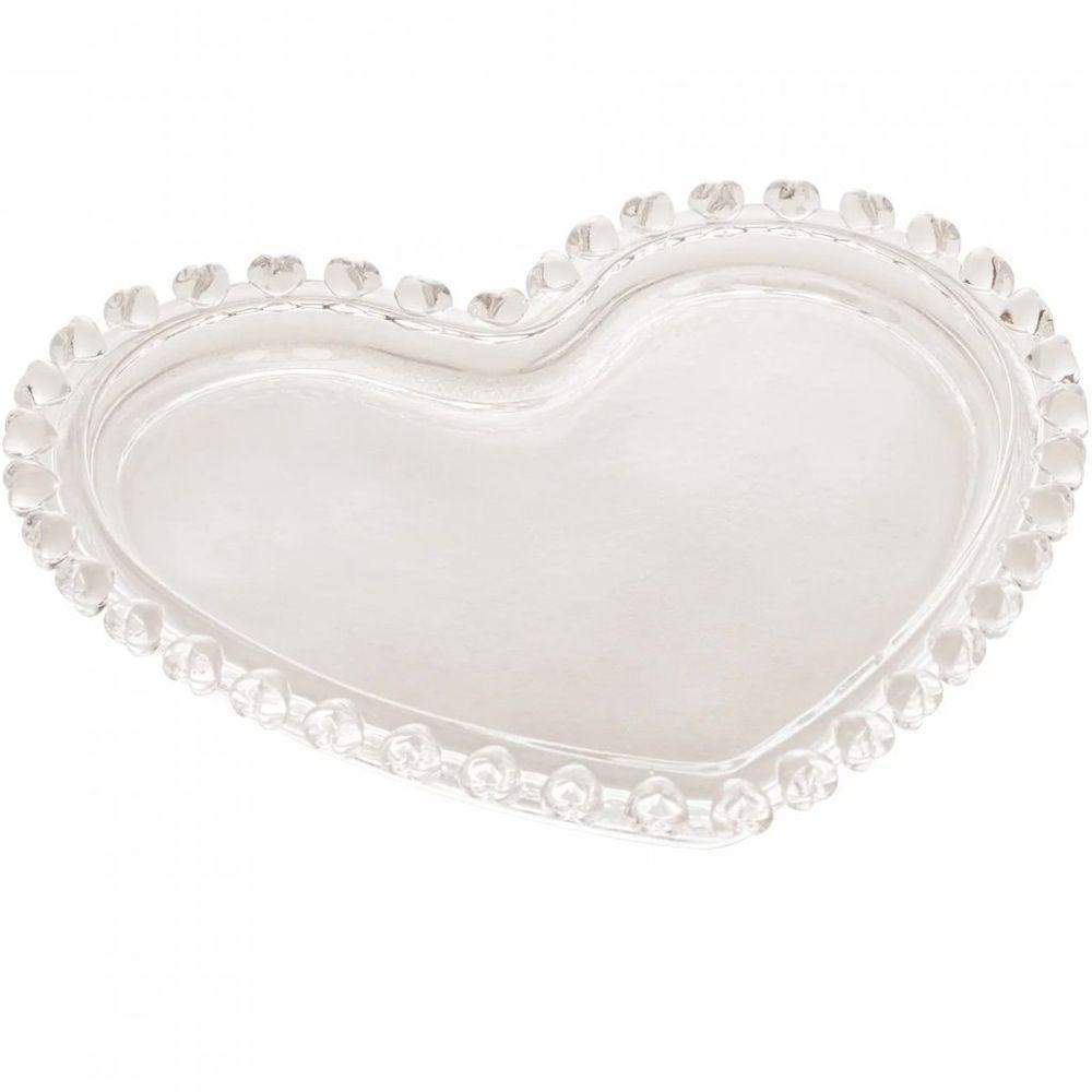 Prato Sobremesa Cristal Lyor Coração 18x15,5x2cm - 1
