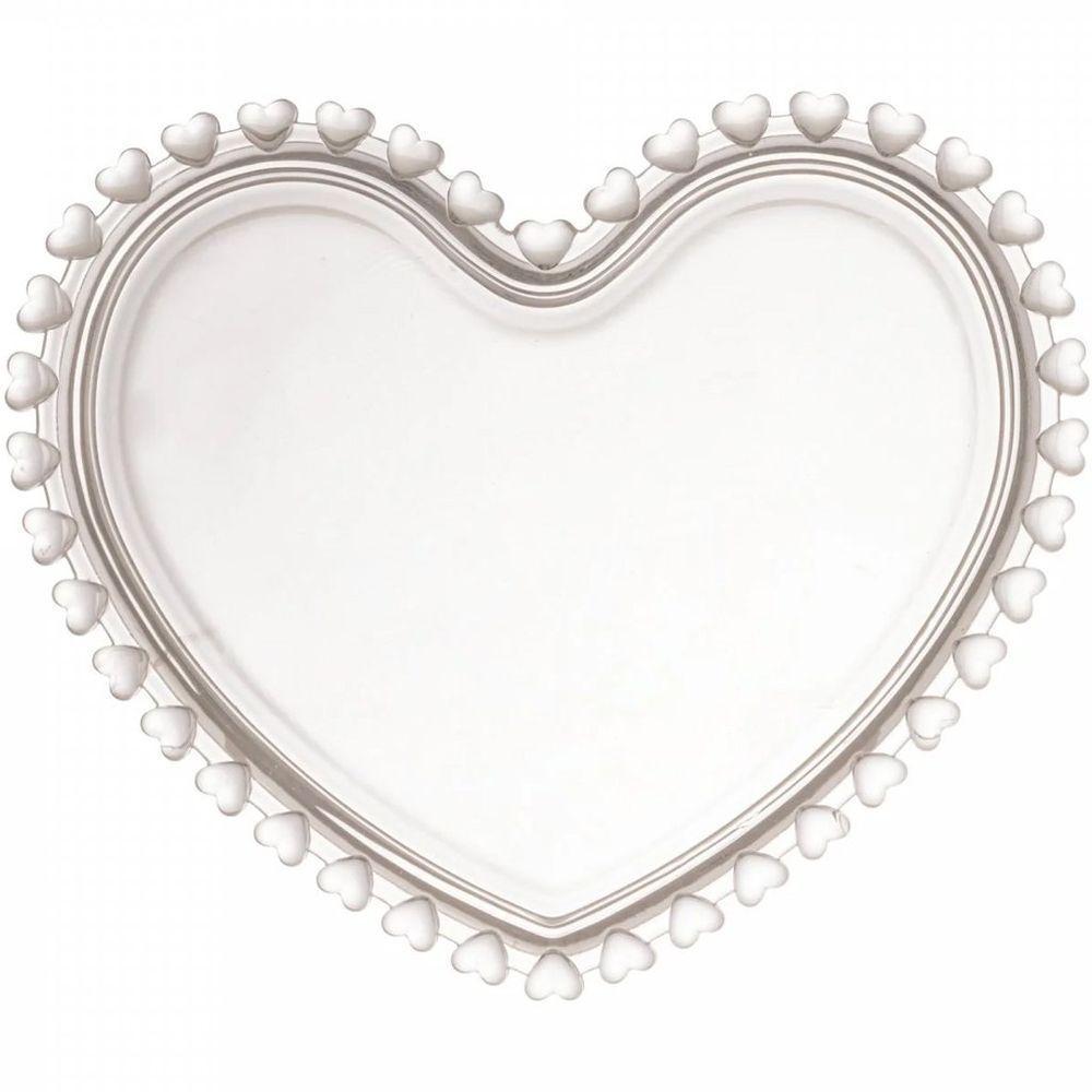 Prato Sobremesa Cristal Lyor Coração 18x15,5x2cm - 3