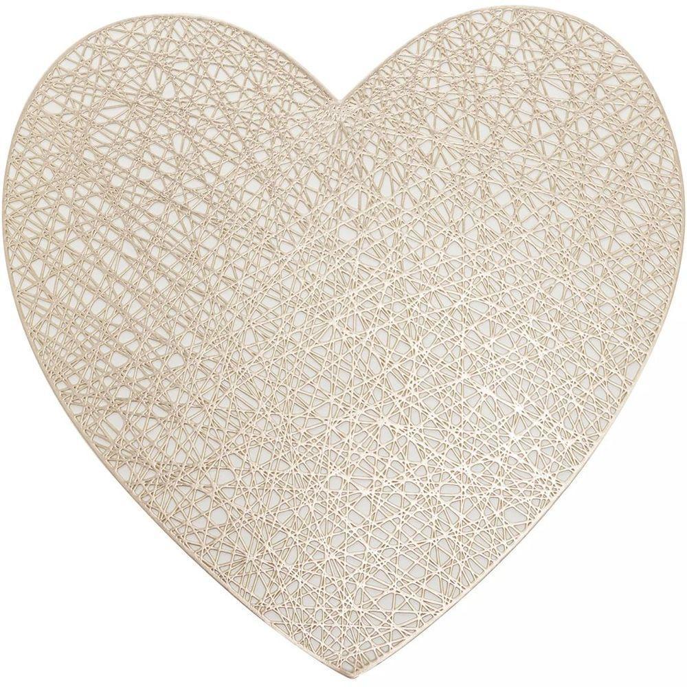 Lugar Americano Coração Lyor 100% Pvc 38cm Dourado - 1