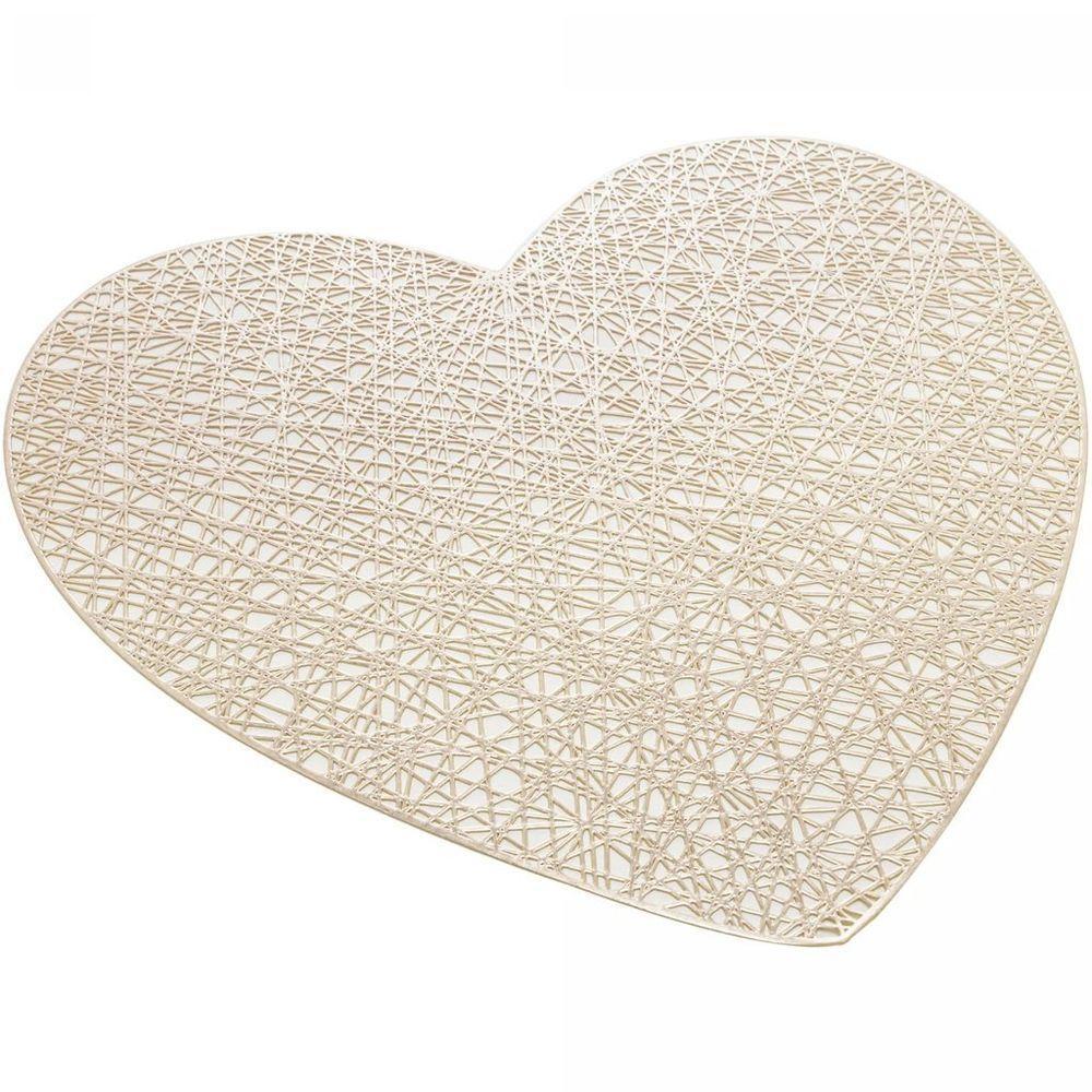 Lugar Americano Coração Lyor 100% Pvc 38cm Dourado - 2