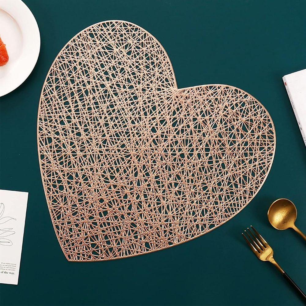 Lugar Americano Coração Lyor 100% Pvc 38cm Dourado - 5