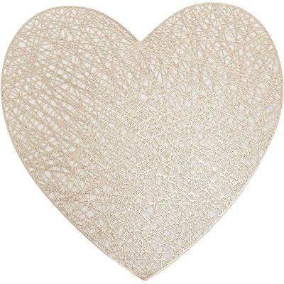 Lugar Americano Coração Lyor 100% Pvc 38cm Dourado