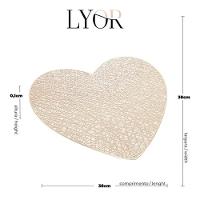 Lugar Americano Coração Lyor 100% Pvc 38cm Dourado - 3